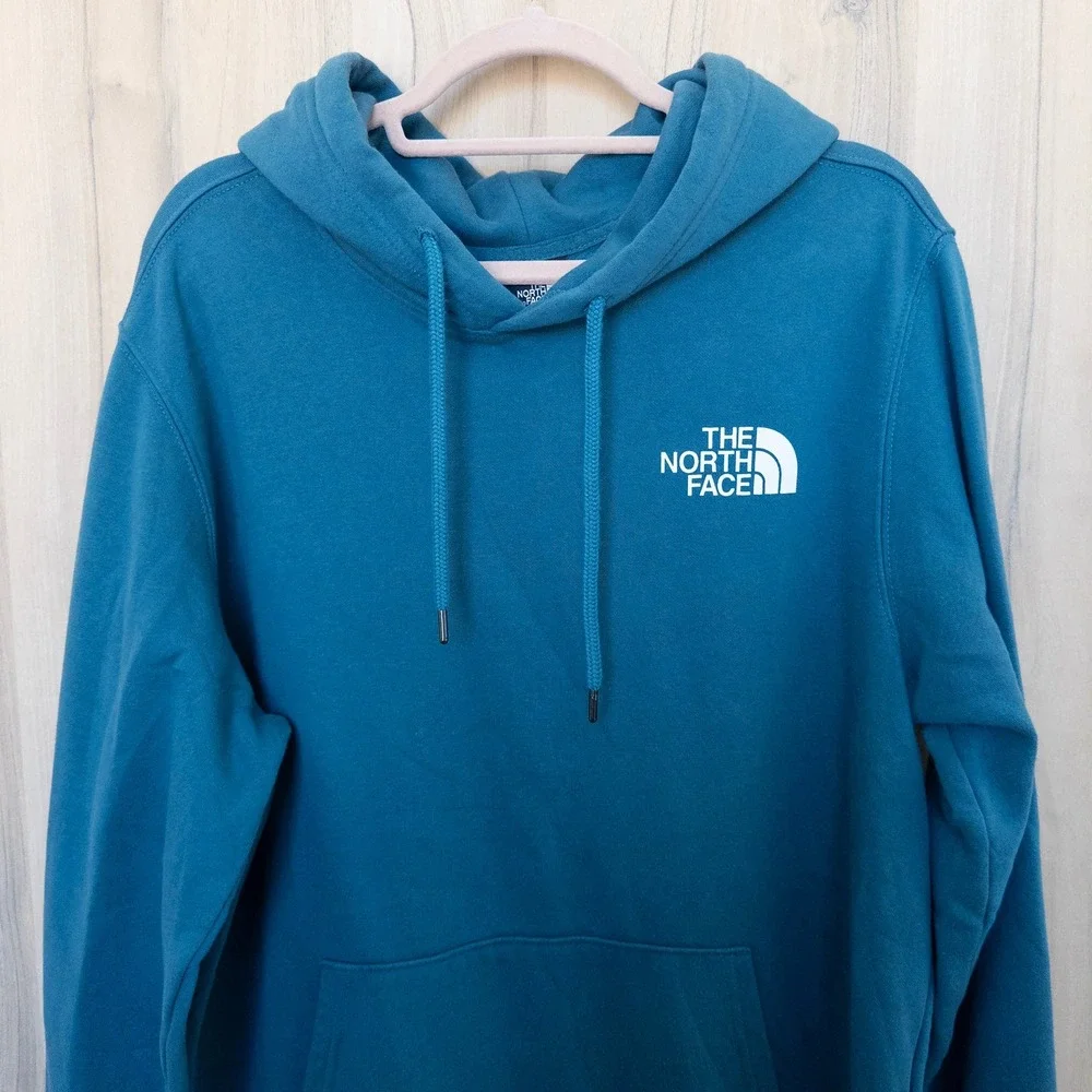 The North Face Mens Hoodie Sweatshirt Size L Blue Logo‎ Athleisure Gorpcore